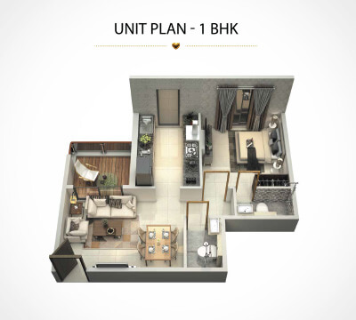 Unit Plan - 1 BHK