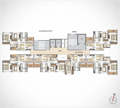 Building 3 B - Typical Floor Plan 4th, 5th, 6th, 8th, 9th, 10th, 11th & 13th Floor