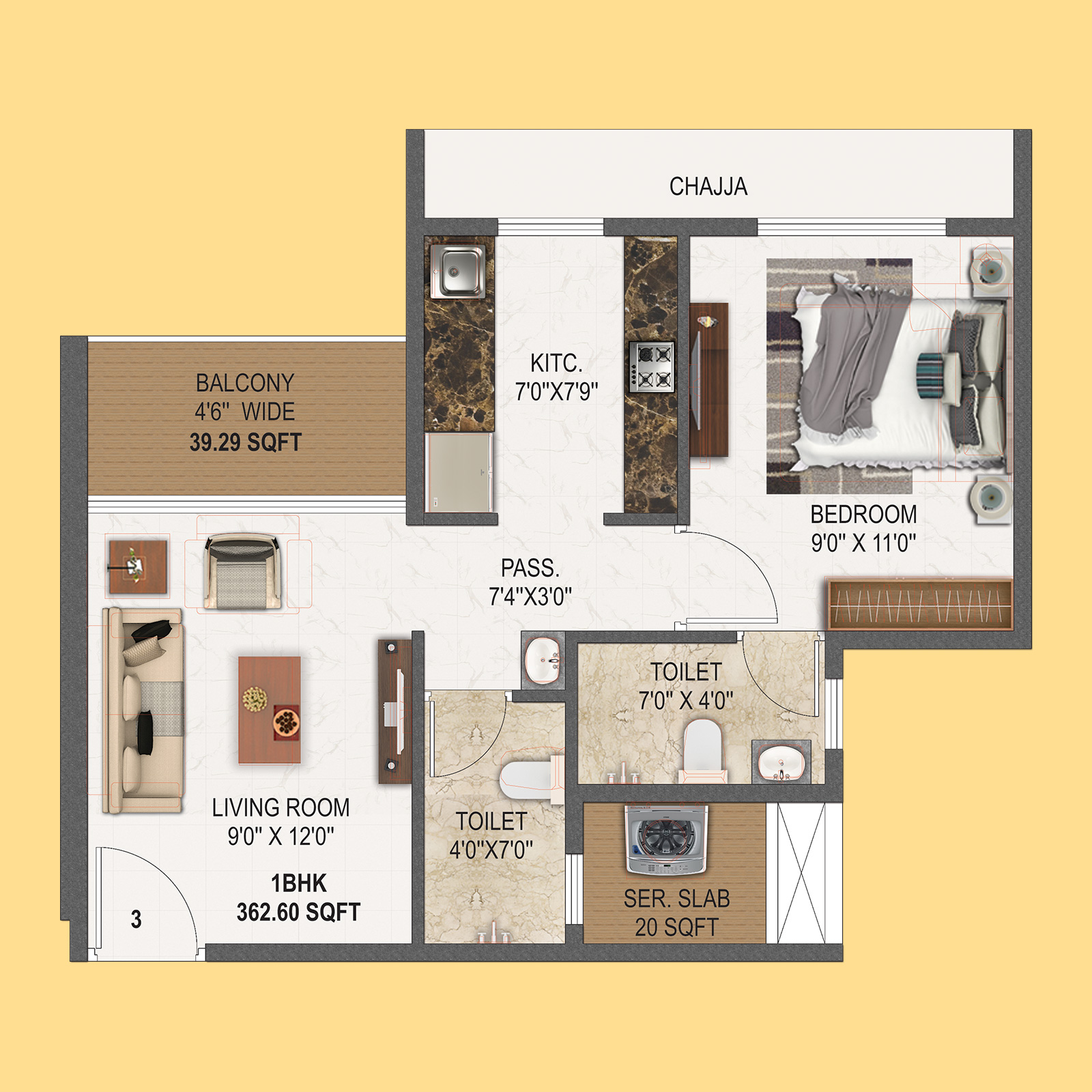 Unit Plan - 2 BHK
